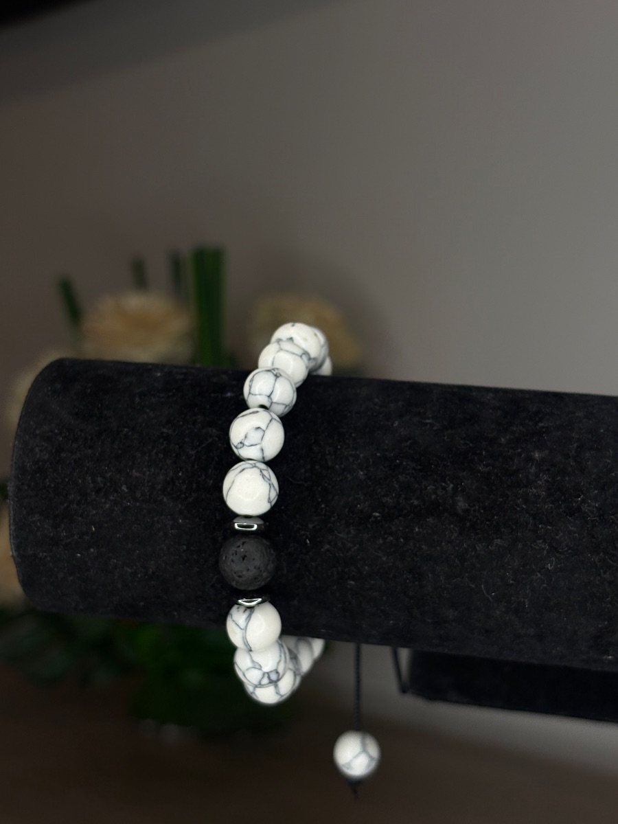 Bracelet howlite blanc 